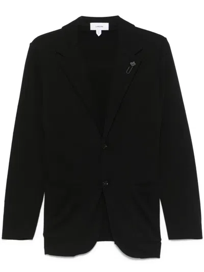 Lardini Brooch-detail Blazer In Black