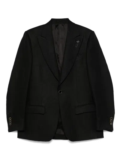 Lardini Brooch-detail Blazer In Black