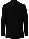 Lardini Wool Blend Jacket Dart Detailing In Black