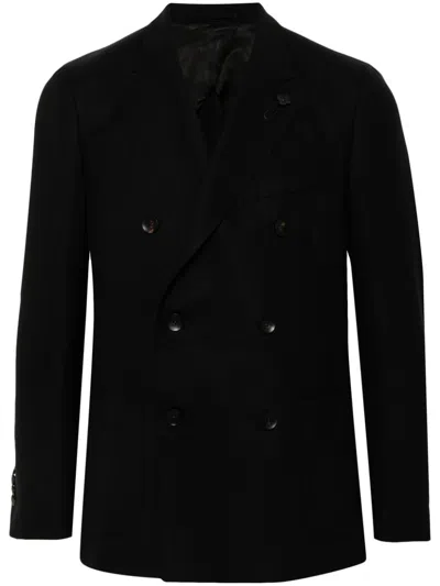 Lardini Brooch-detail Blazer In Black