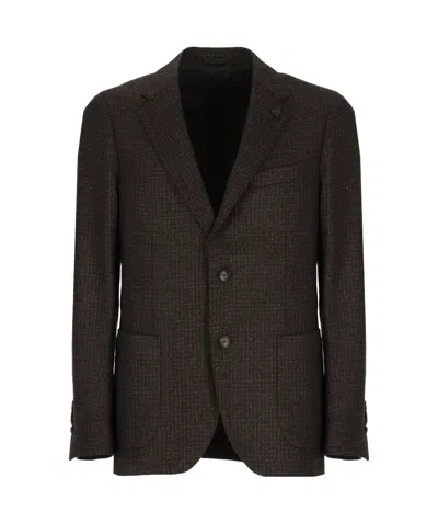 Lardini Brooch-detail Blazer In Black