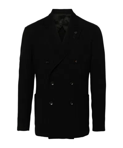 LARDINI BROOCH-DETAIL BLAZER