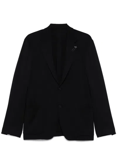Lardini Brooch-detail Blazer In Blue