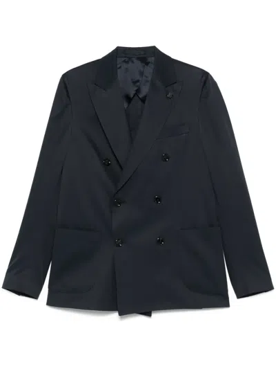 Lardini Brooch-detail Blazer In Blue