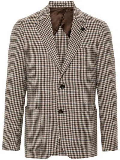 LARDINI BROOCH-DETAIL BLAZER