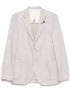Lardini Prince Of Wales Pattern Blazer In Neutrals