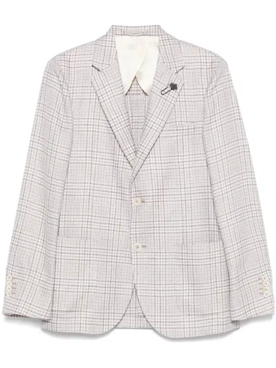 LARDINI BROOCH-DETAIL BLAZER