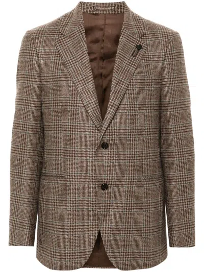 Lardini Brooch-detail Blazer In Neutrals