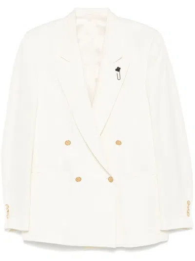 LARDINI BROOCH-DETAIL BLAZER