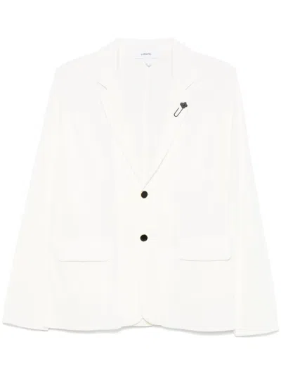 Lardini Brooch-detail Blazer In White