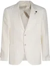 Lardini Structured Blazer With Front Pockets And Notch Lapel In White