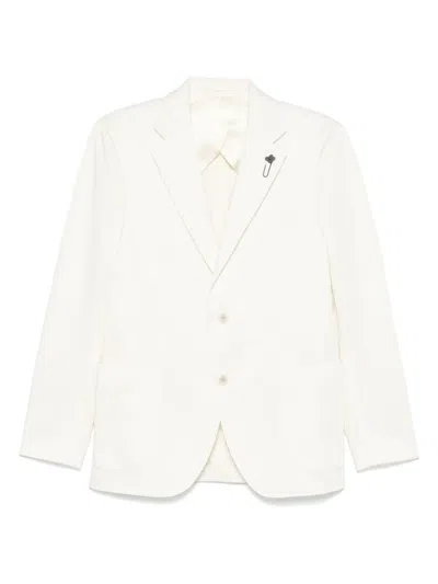 LARDINI BROOCH-DETAIL BLAZER
