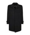 Lardini 5-button Trench Coat In Black Wool In Black