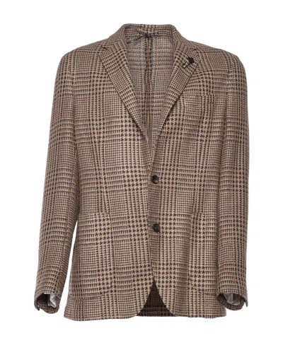 LARDINI LARDINI SINGLE-BREASTED CHECKED BLAZER