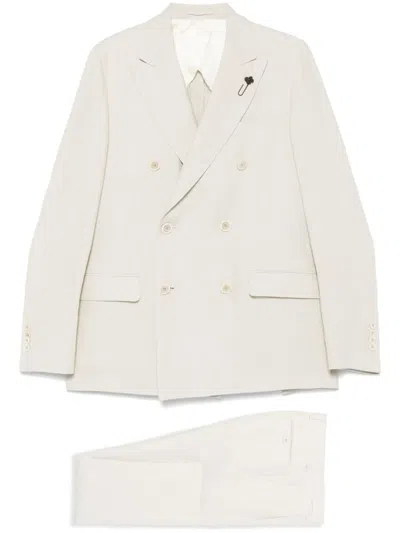 Lardini Brooch-detail Suit In 中性色