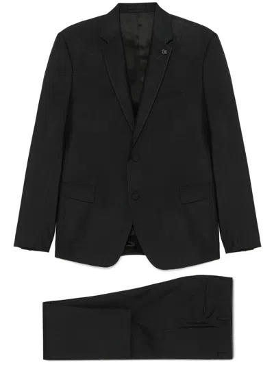 Lardini Brooch-detail Suit In Black