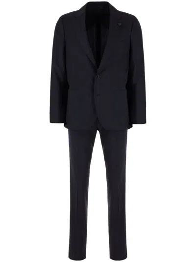 Lardini Brooch-detail Suit In Blau