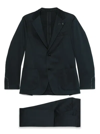 LARDINI BROOCH-DETAIL SUIT