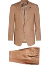 Lardini Brooch-detail Suit In Brown