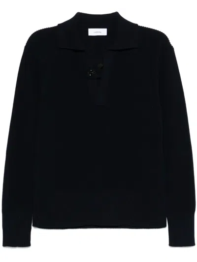 Lardini Brooch-detail Sweater In Blue