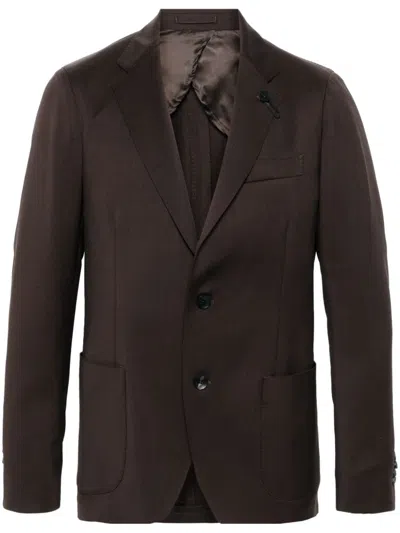 Lardini Single-breasted Suit In Brown
