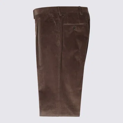 Lardini Brown Cotton Suit In Sand