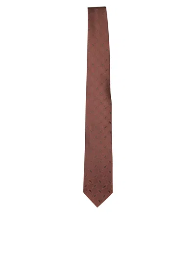 LARDINI BROWN GEOMETRIC 7CM TIE