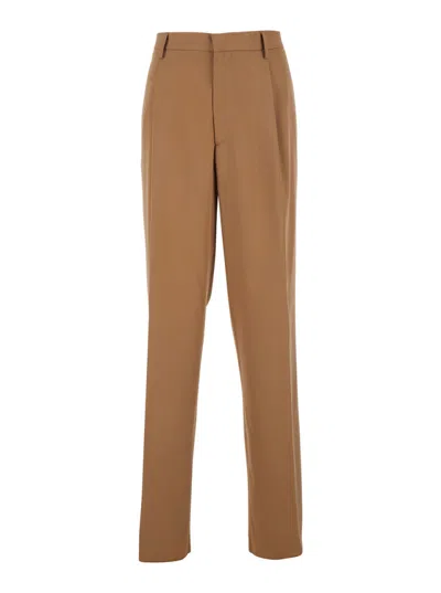 Lardini Brown Regular Pleated Pants