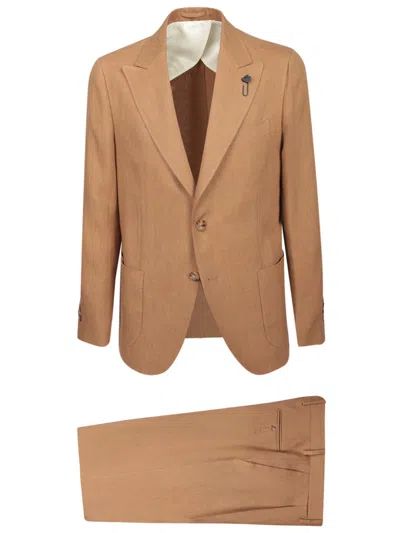 Lardini Brown Suit With Notch Lapels