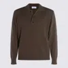 Lardini Ribbed Cuff Crewneck Sweater Design In Brown