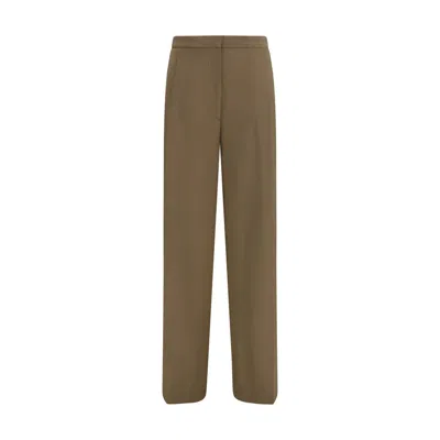 Lardini Brown Wool Oves Aries Casual Pants In Neutral