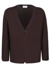 Lardini Knit Cardigan With Classic V-neck And Button Closure In Brown