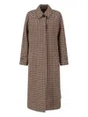 Lardini Houndstooth-pattern Belted Coat In Brown