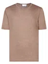 Lardini Short Sleeved Crewneck T-shirt In Beige