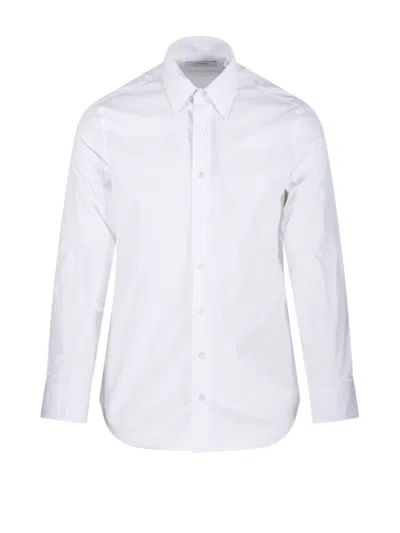 Lardini Button-down Cotton Shirt With Tailored Silhouette And Chest Pocket In White