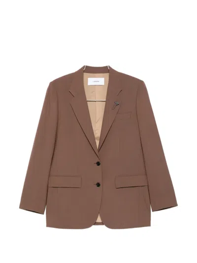 Lardini Button-fastening Flap-pocket Blazer In Neutral