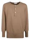 Lardini Button-placket Sweater In Brown