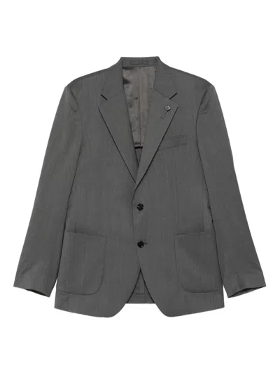 Lardini Button-up Blazer In Gray