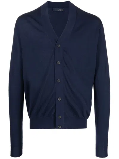 Lardini Button-up Knitted Cardigan In Black