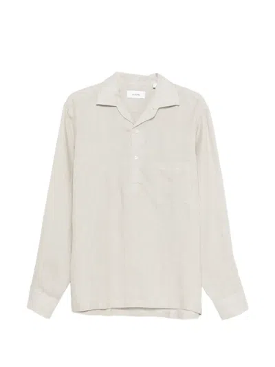 Lardini Pailan Shirt Long Sleeves Chest Pocket In Neutral