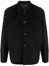 Lardini Button-up Wool-blend Shirt Jacket In Black