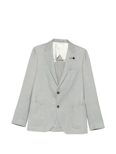 Lardini Button Wool Jacket In Green