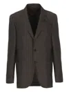 Lardini Wool Blazer With Long Sleeves And Vents In Brown