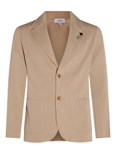 LARDINI BUTTONED FLOWER-EMBELLISHED BLAZER