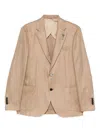 Lardini Buttoned Gran Panama Llana Jacket In Neutral