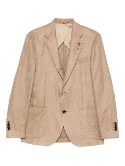Lardini Buttoned Gran Panama Llana Jacket In Neutral