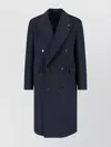 Lardini Buttoned Longline Jacket Notched Lapel In Blue