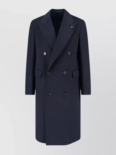 LARDINI BUTTONED LONGLINE JACKET NOTCHED LAPEL