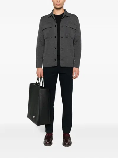 Lardini Buttoned Patch-pocket Jacket In Black