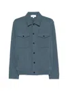 Lardini Cotton Jacket With Buttoned Pockets In Blue